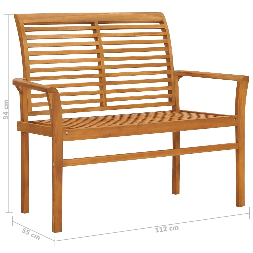 Panca da giardino mobili da esterno per patio mobili da terrazza e cuscino antracite 112 cm legno massello di teak 02_0011711