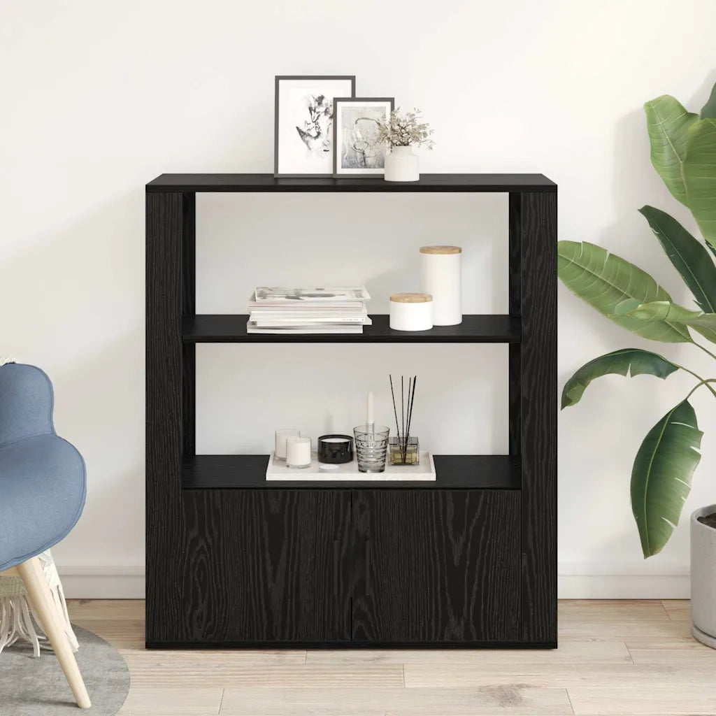 Credenza Rovere nero 30 x 80 x 90 cm Legno multistrato 881095