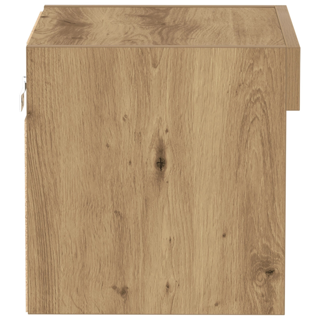 Armadi da parete  con luci a LED 2 pezzi Rovere Artigianale 40x30x30 cm