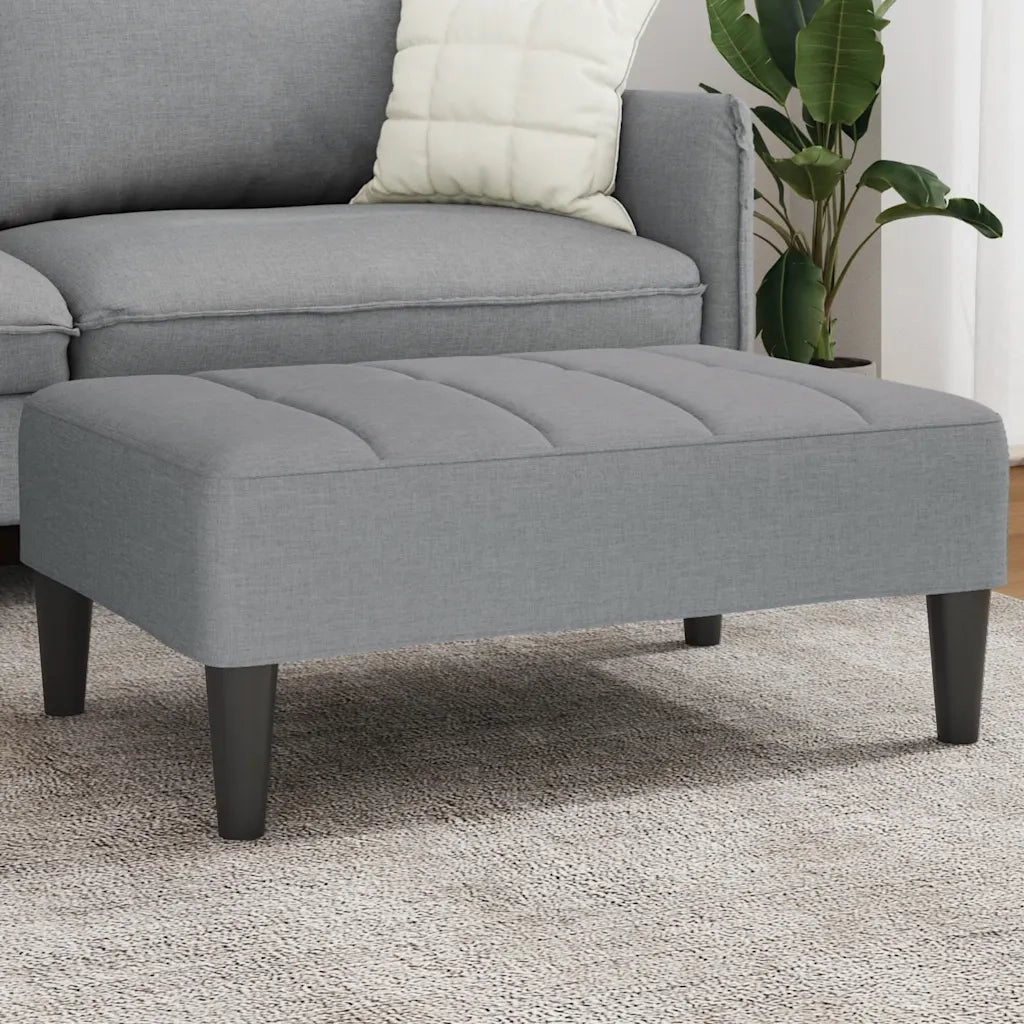 Poggiapiedi Grigio Chiaro 77x55x31 cm in Tessuto