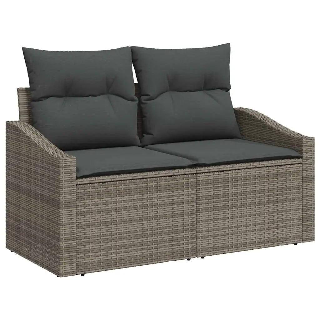 Set Divano da Giardino con cuscino con cuscino 11 pcs Grigio