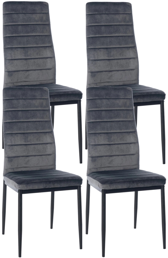 Set di 4 sedie da pranzo Mayfair grigio,Velluto