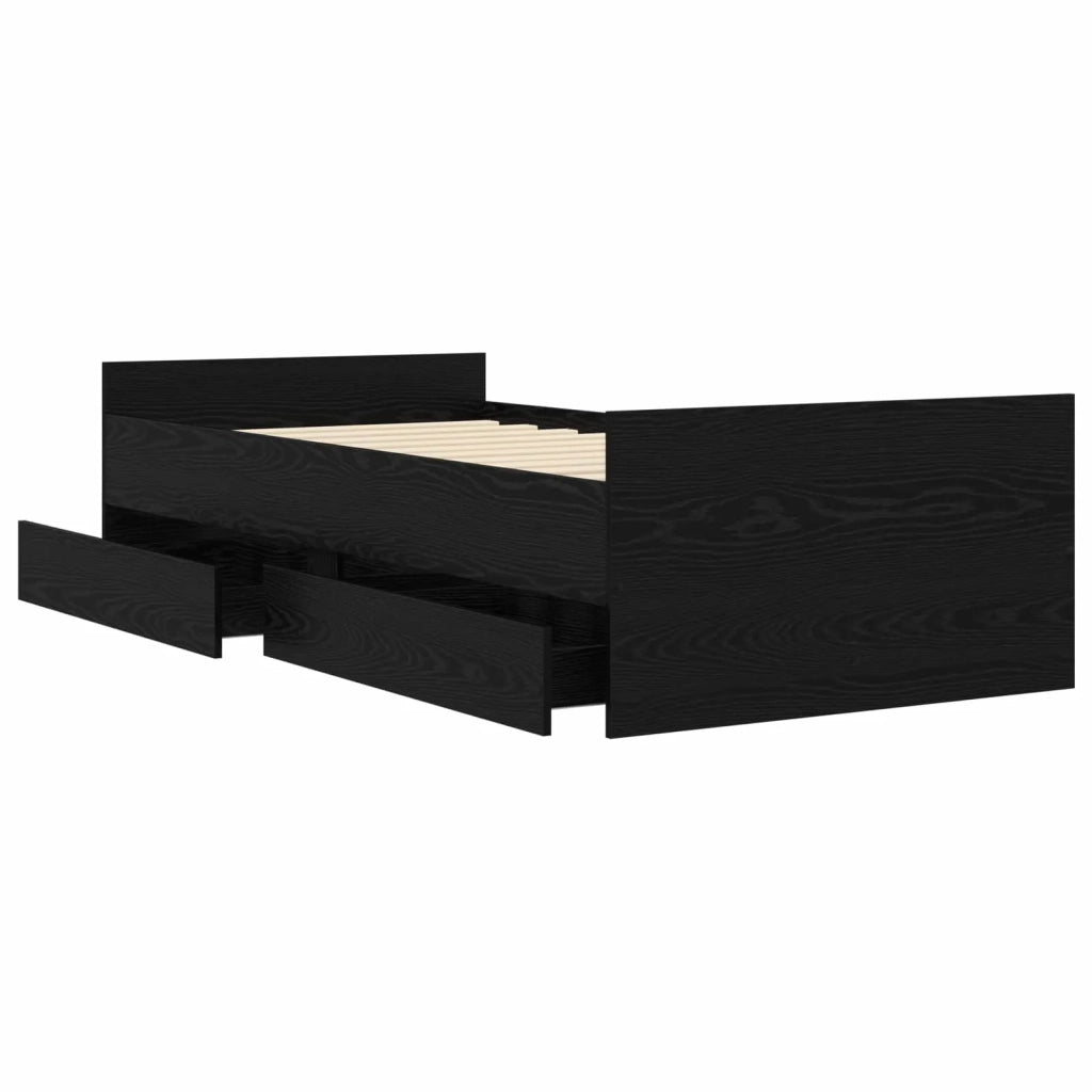 Telaio del letto con storage Rovere Nero 80 x 200 cm 3429627