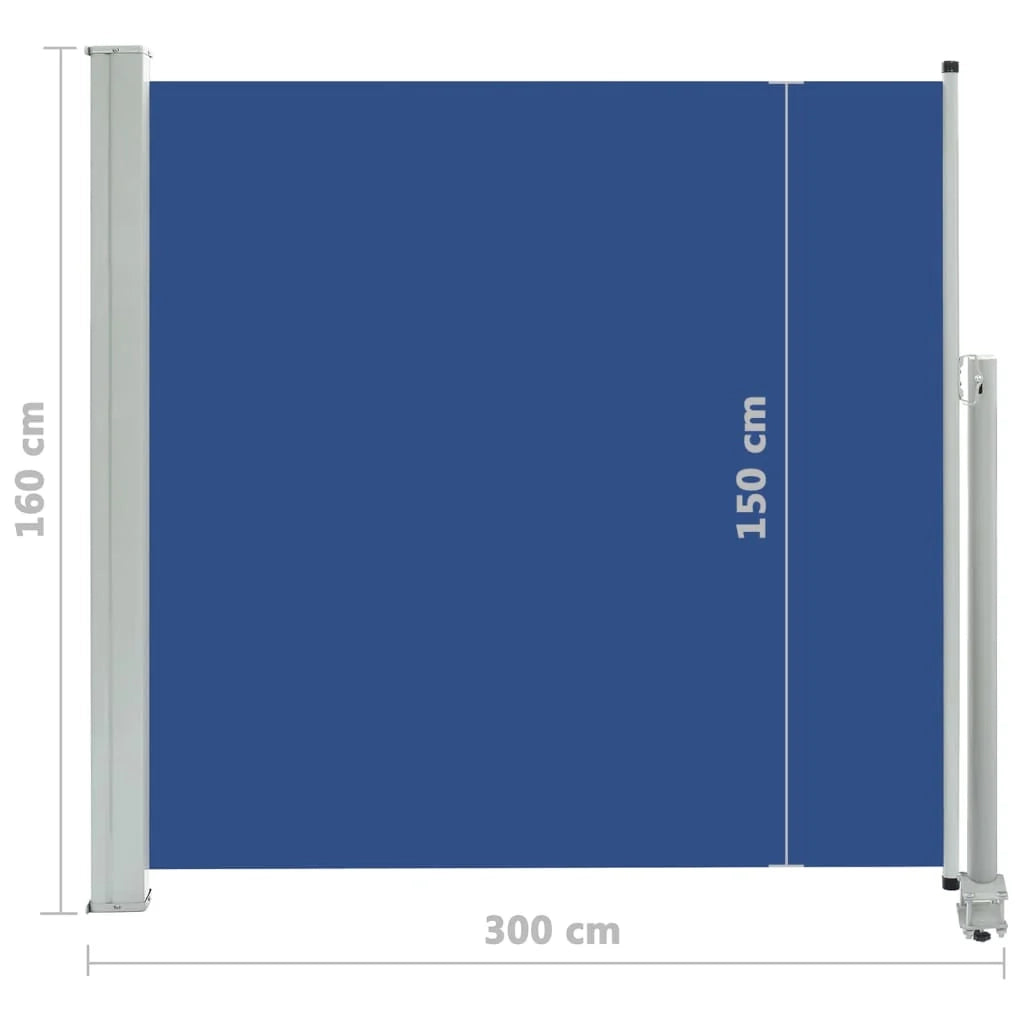 Tenda da sole laterale retrattile/schermo privacy per patio giardino terrazza balcone 160 x 300 cm blu 02_0007279