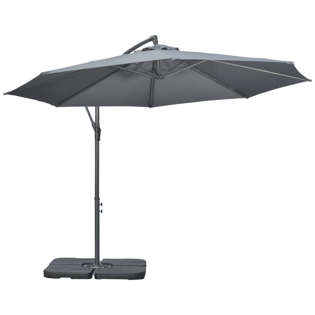 Ombrellone da Giardino ¨C zephmum ¨C Grigio, Poliestere, 292x292x247 cm