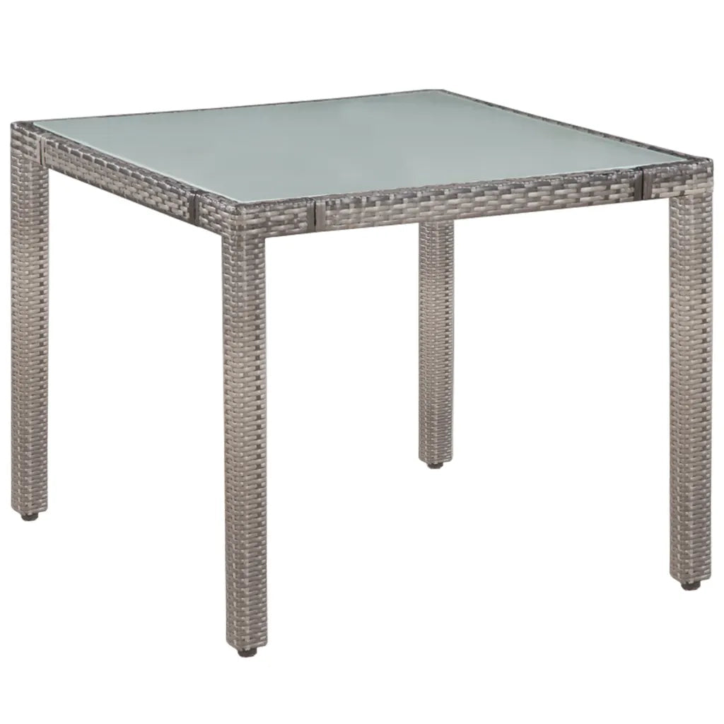 Set da Pranzo da Giardino 5 pz | Set Salotto da Giardino con Cuscini in Polyrattan Grigio