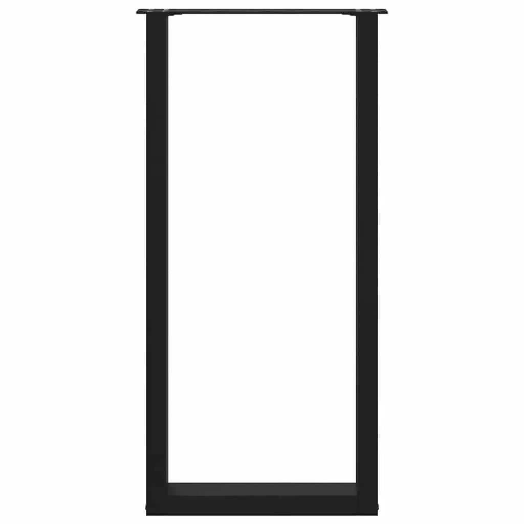 Set di 2 gambe moderne per tavolo da bar a forma di U 40 x 100-101 cm con piedini regolabili acciaio nero 02_0057468