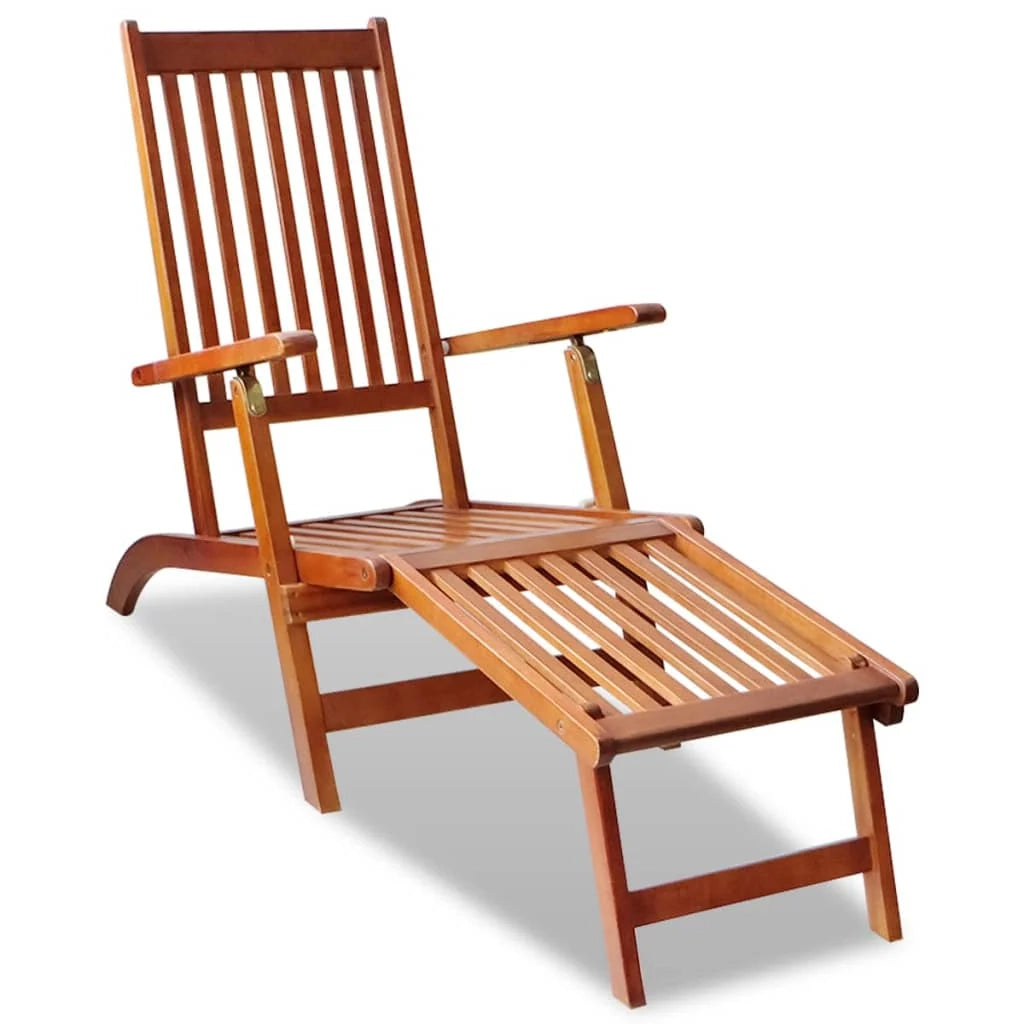 Lettino prendisole sedia a sdraio lettino prendisole letto da giardino mobili da esterno per patio con poggiapiedi legno massello di acacia 02_0012569