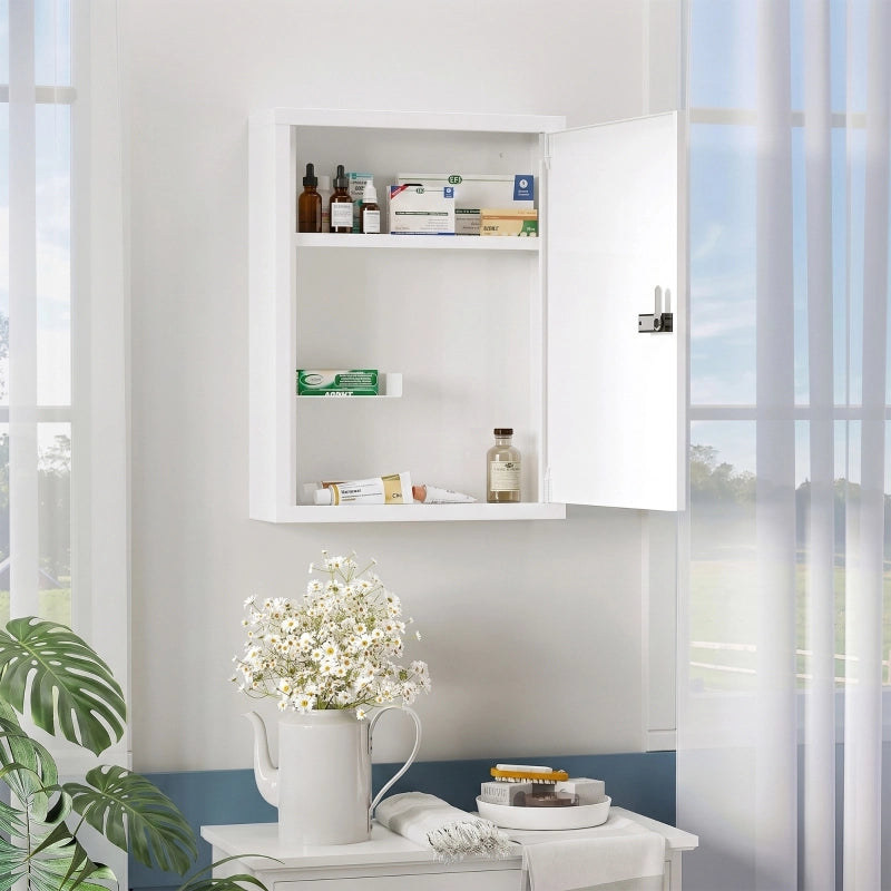 Armadietto per medicinali 40x15x53.5 cm con serratura a combinazione in acciaio bianco