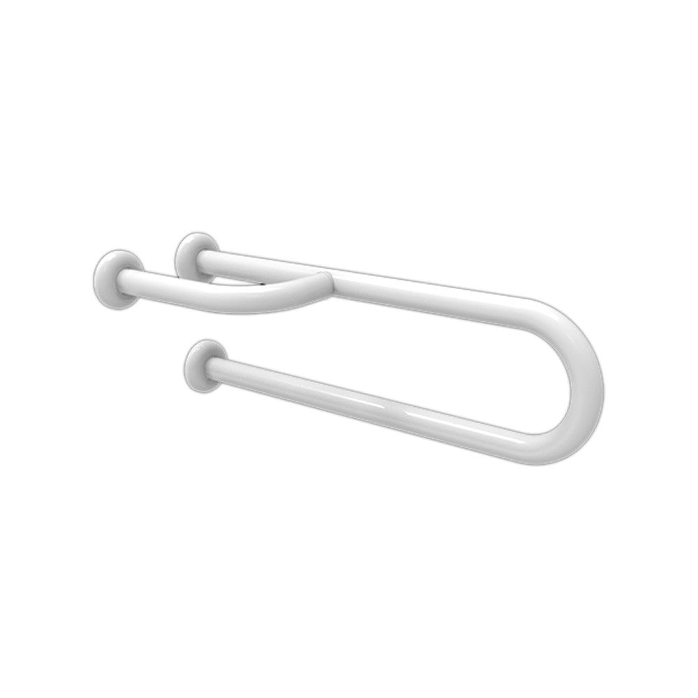 Barra maniglione fissa cm60 con rinforzo rotante inox bianco