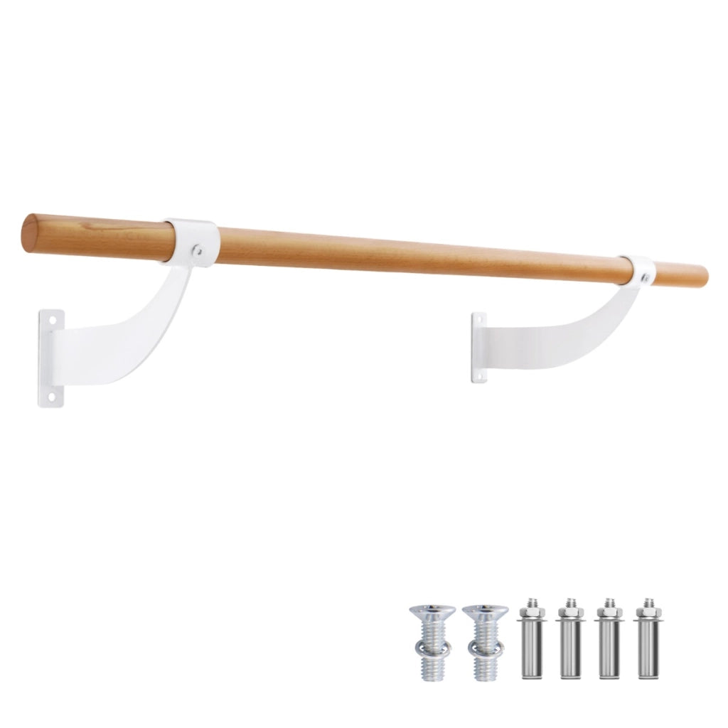 Barra per balletto singola a parete da 120 cm-Attrezzatura per balletto yoga stretching per casa palestra Bianco