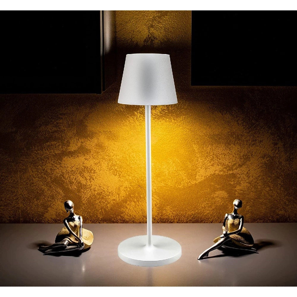 Trade Shop - Lampada Da Tavolo Senza Fili Led Bianca Dimmerabile Touch Luce Bianca Calda 2 W -