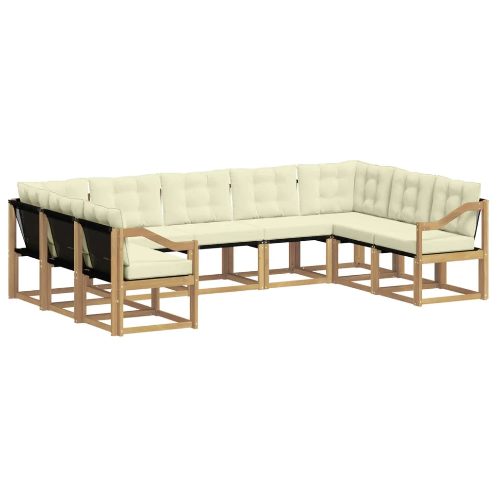 Set di divani da esterno 9 pz Bianco e Crema 3389868