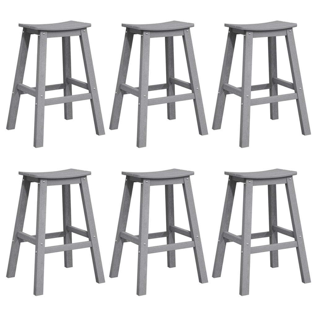 Sgabelli da bar  9 pz grigio chiaro HDPE