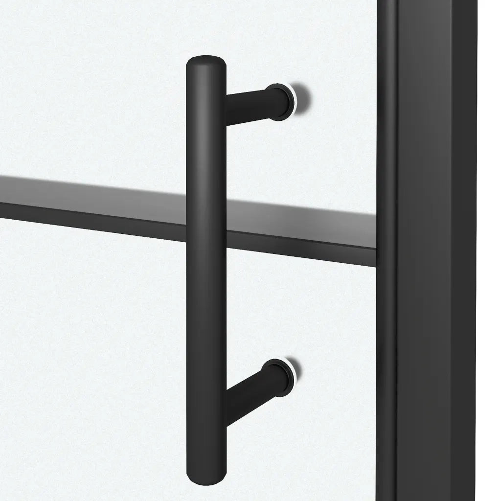 Parete Doccia 100x178 cm Vetro Temperato Semi Smerigliato Nero CFW2351002
