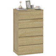 Cassettiera 5 Cassetti in Legno con Guide in Metallo e Maniglie ¨C zephmum ¨C 60x39x100 Faggio