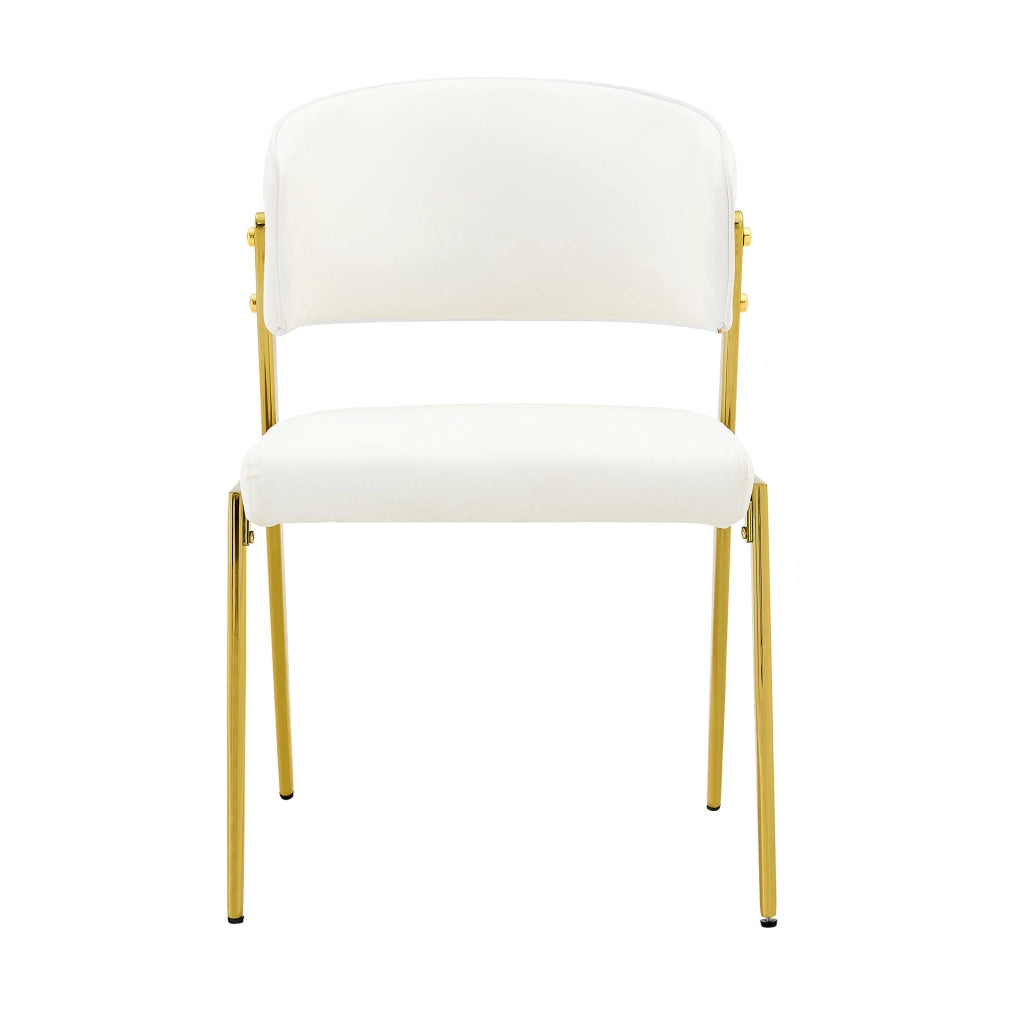 SEDIA DA PRANZO MODERNA IN PU E METALLO, 78 CM, BIANCA