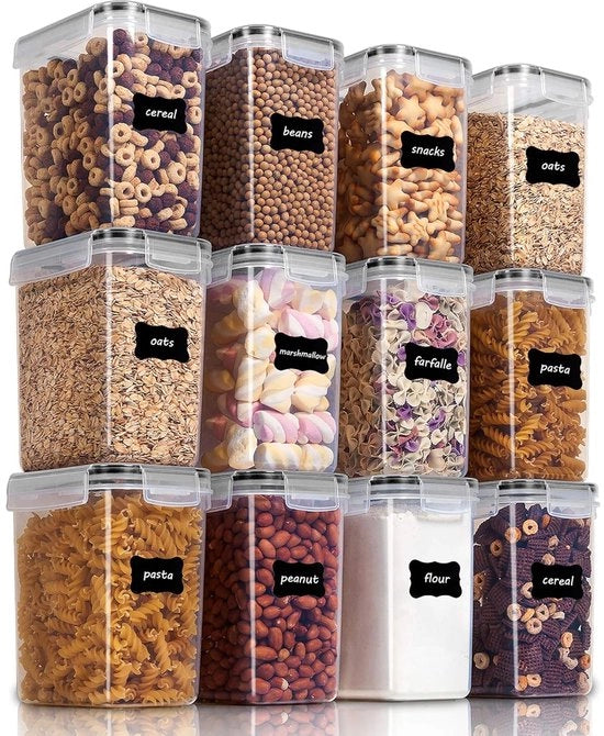 Contenitori di conservazione per cereali e farina - plastica BPA-free - Set da 3
