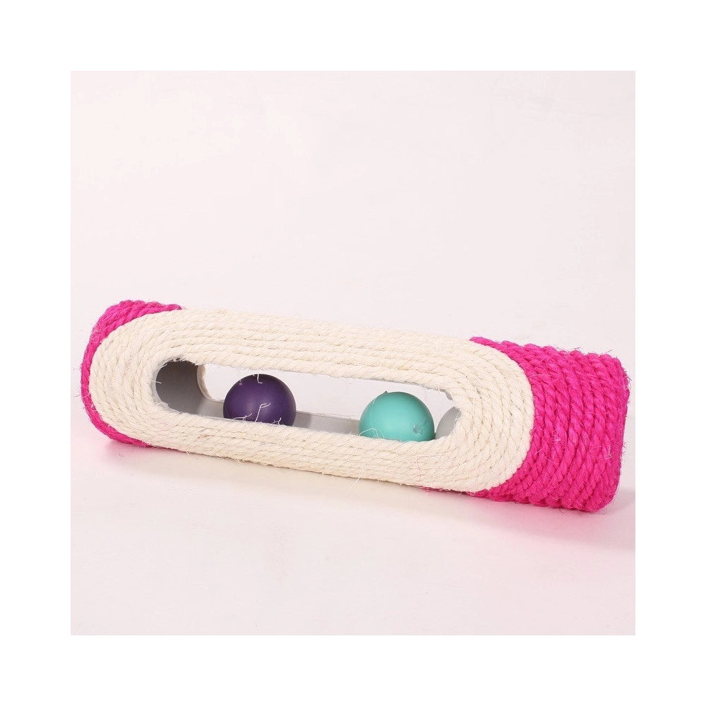 Trade Shop - Rullo In Sisal Tiragraffi 29 X 7,5 Cm Con Palline Sonore Gioco Per Gatti -