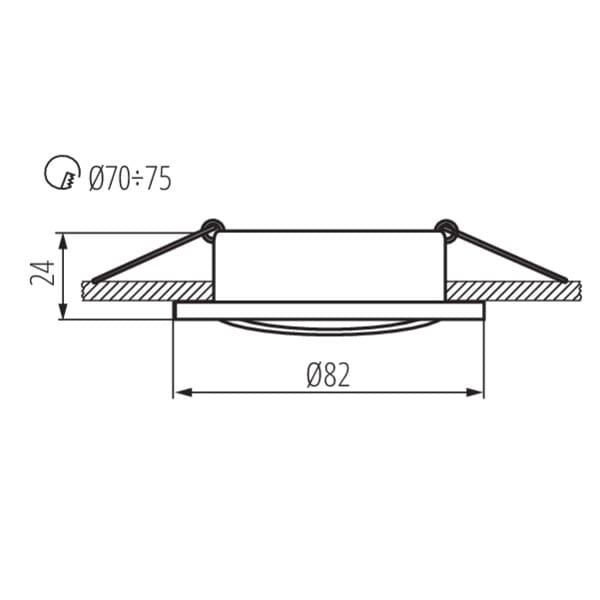 Kanlux RADAN 7360 faretto da incasso orientabile cromato