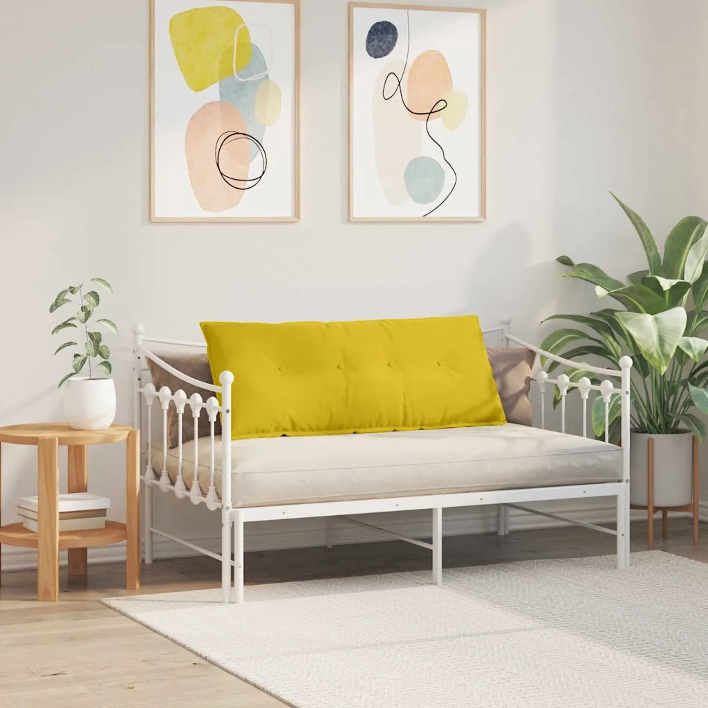 Cuscino per Schiena Giallo 120 x 50 cm Tessuto in Cords