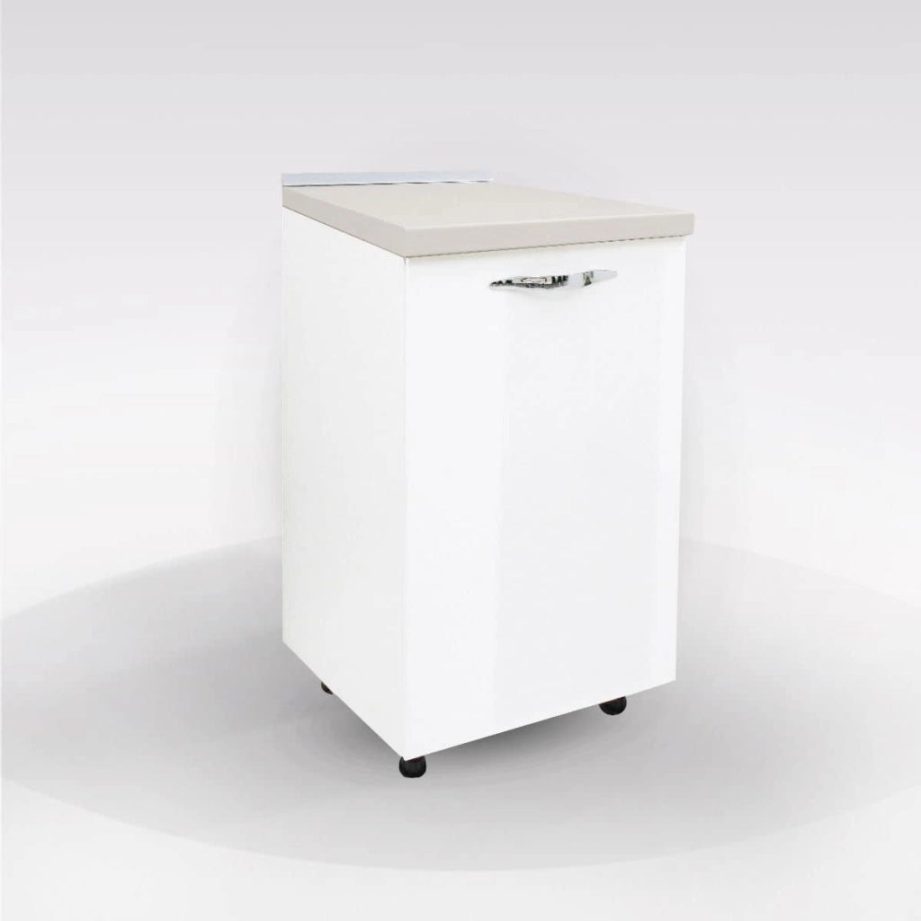 Base Cucina Componibile Bianco Lucido 45 cm con Top e Maniglia Cromo