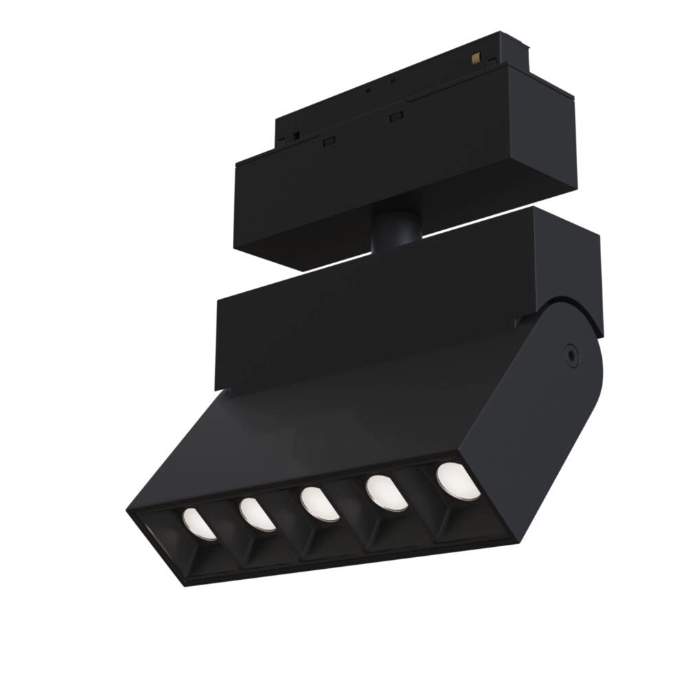 Base Illuminazione Points Rot Per Binario Moderno Alluminio Nero 10W Luce Calda
