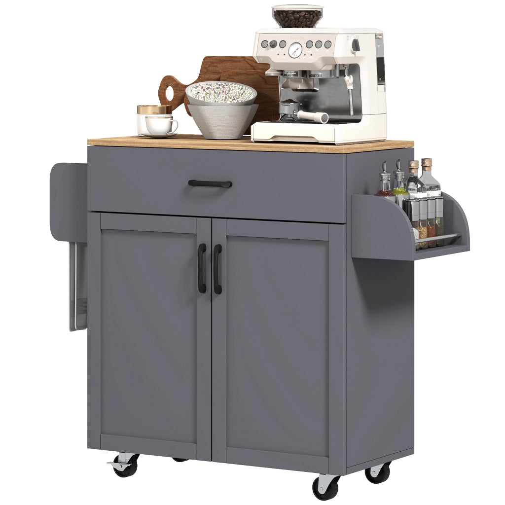 Armadio Mobile da Cucina con Ante ¨C Zephmum ¨C 105x36x85 cm Grigio