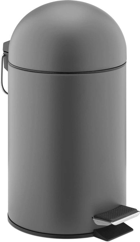 Emmesso Pedaletto 3L con Coperchio Softclose - Contenitore per Rifiuti per Bagno, Cucina e Ufficio - Grigio