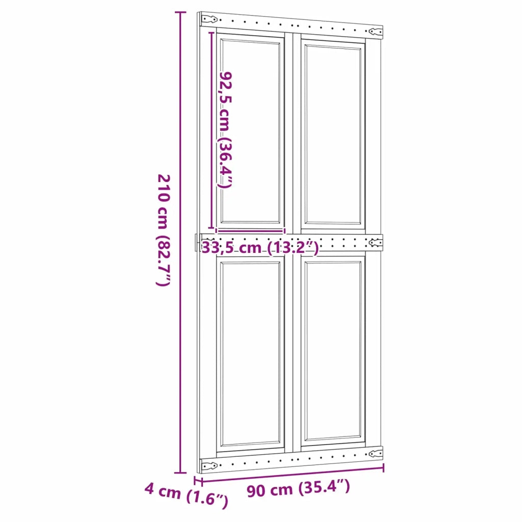 Porta del fienile Corona Marrone Miele 90 x 210 cm 42021181