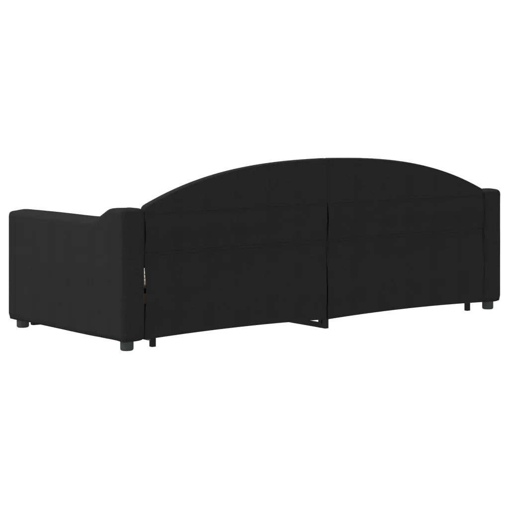 Divano Letto Estraibile con Cassetti-Sofa Letto-Daybed Nero 80x200 cm in Tessuto 387807