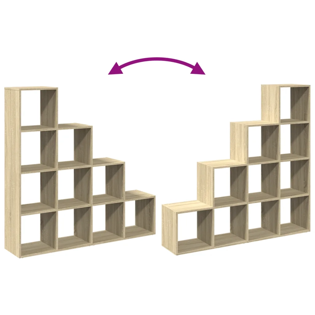Libreria 4 Ripiani-Scaffale per Libri-Mobile di Stoccaggio Rovere Sonoma 131,5x29x131,5 cm Truciolato