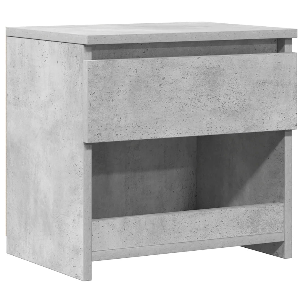Comodino-Tavolino da notte Grigio Cemento 40x30x39 cm in Legno Multistrato