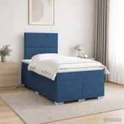 Letto box spring con materasso Blu 120 x 200 cm Tessuto 3454858