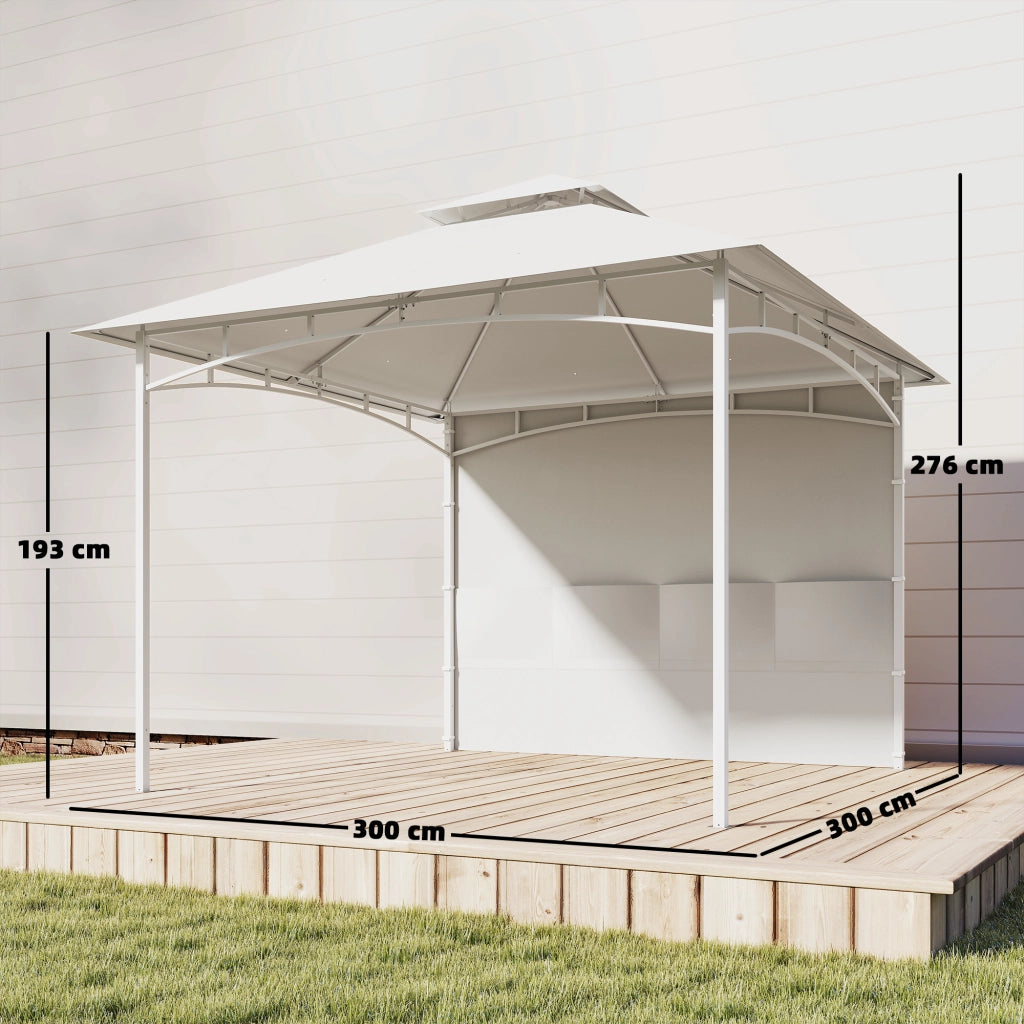 Gazebo da Giardino 3x3 m ¨C zephmum ¨C Metallo, Bianco Crema