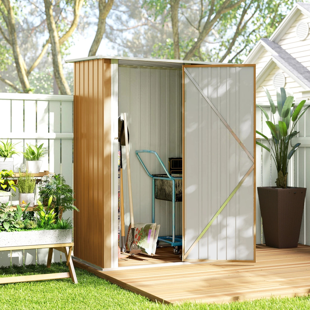 Capanno da Giardino in Metallo ¨C zephmum ¨C 142x86x189 cm, Giallo