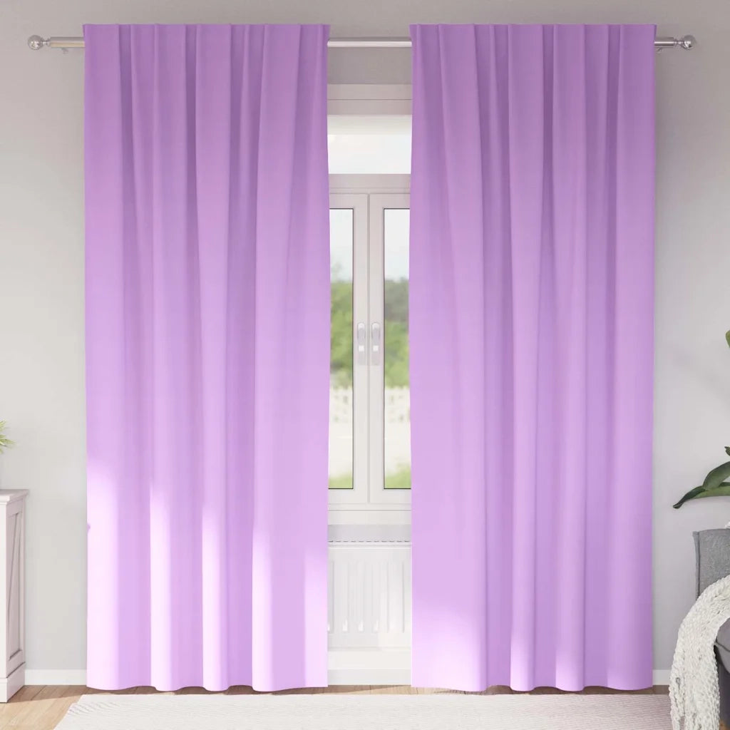vidaXL Tende con tende 2 pcs Viola Poliestere