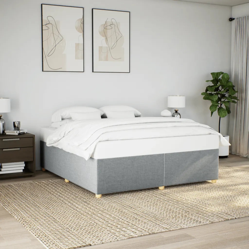 Letto matrimoniale | Letto per adulti | Giroletto senza Materasso Grigio Chiaro 180x200 cm Tessuto