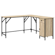 Scrivania | Tavolo da Ufficio Rovere Sonoma 141x141x75 cm in Legno Multistrato