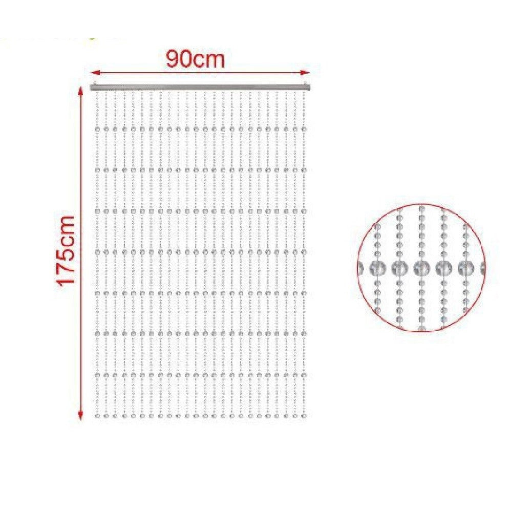 Trade Shop - Tenda Per Porta A Fili Con Perline Tonde Con Supporto 90x175cm Moschiera 2002912 -