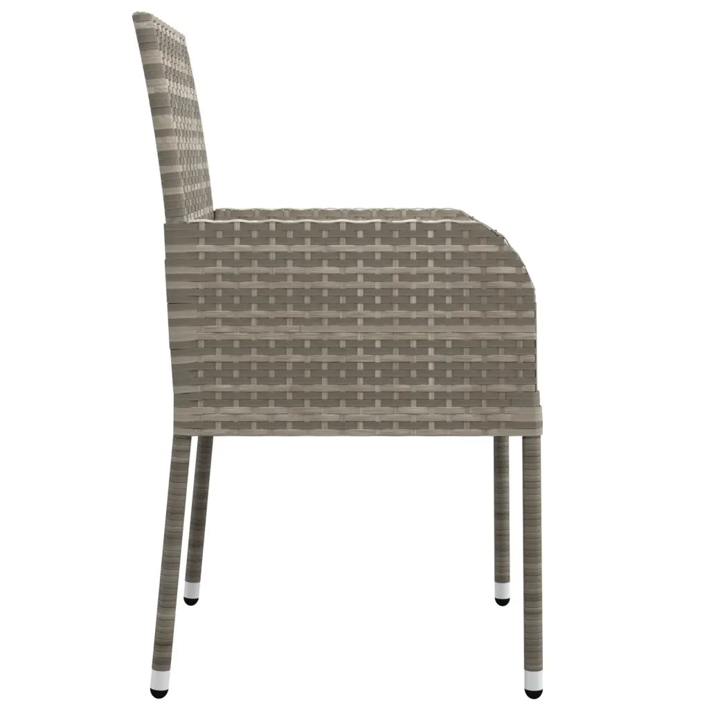 Sedie da Giardino con Cuscini 4 pz in Polyrattan Grigie 319888