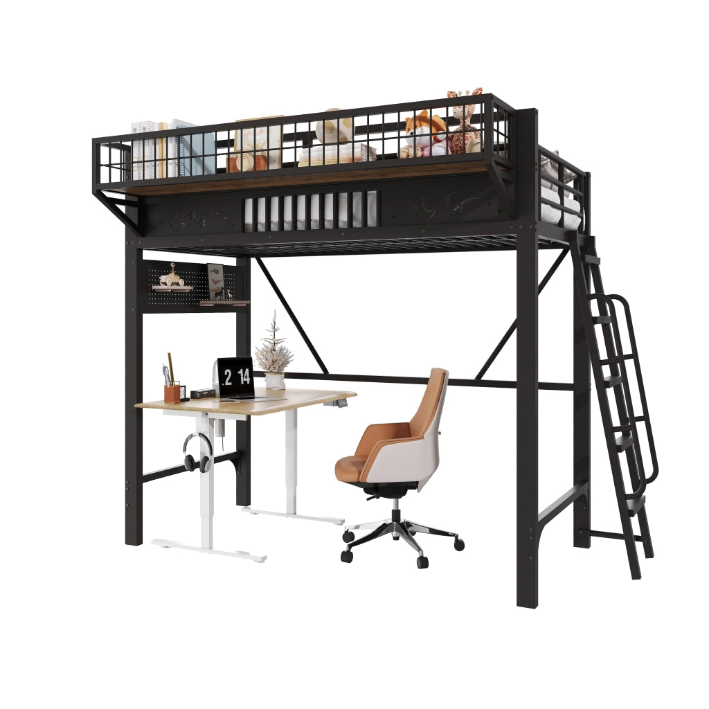 letto a castello metallo nero 90 x 200 cm