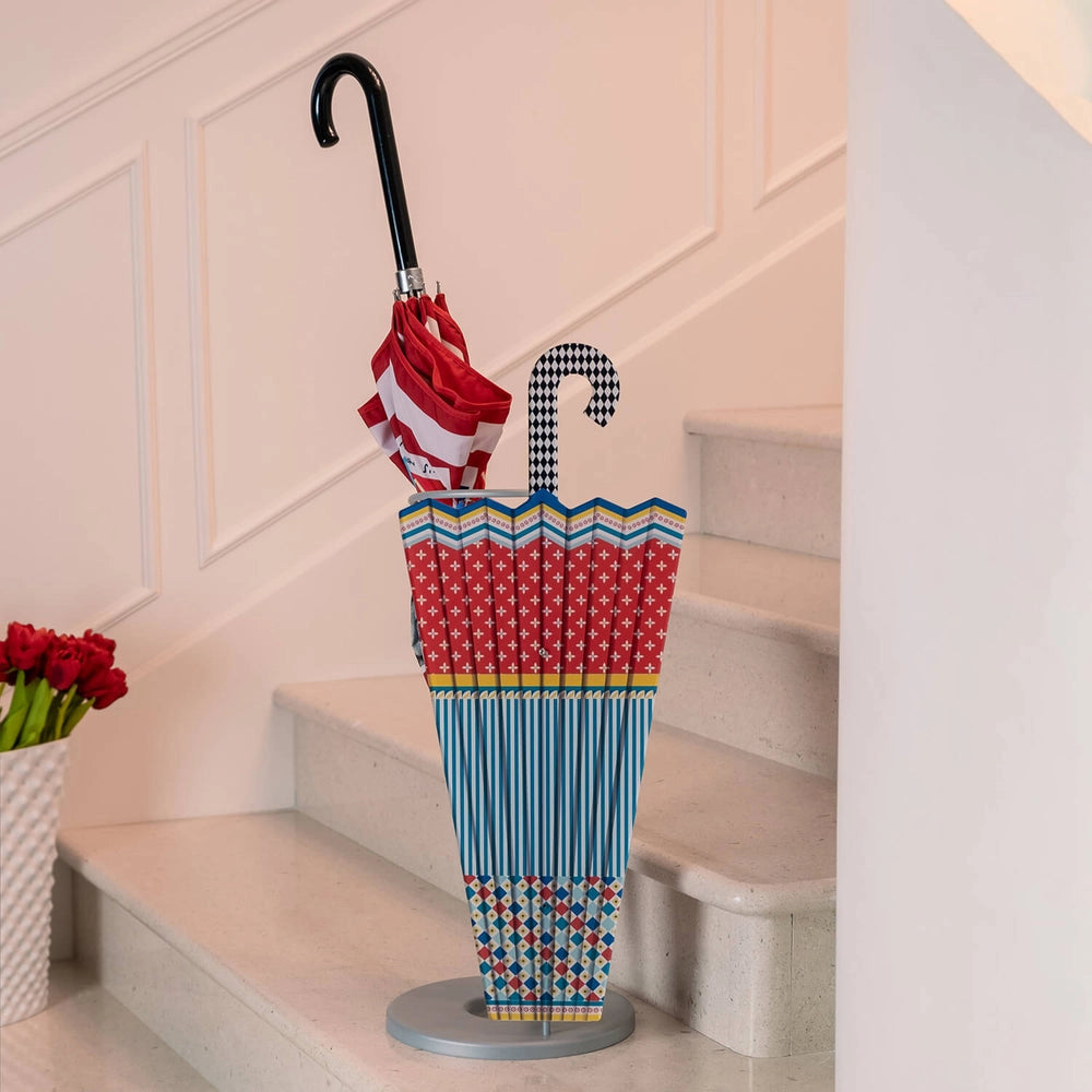 PORTAOMBRELLI DECOR IN CRISTALLO ACRILICO DECORATO DISEGNO FOULARD