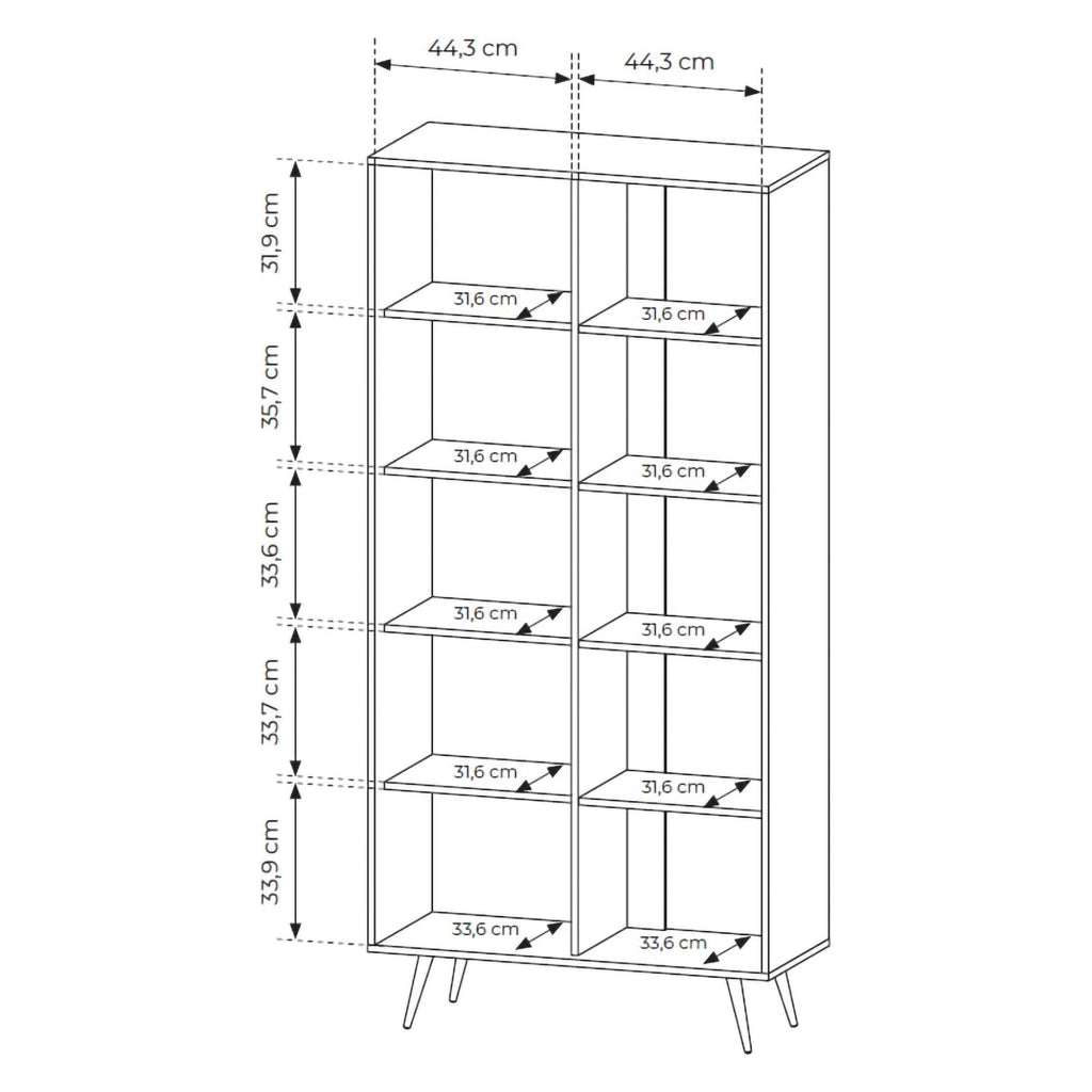 Mobile Espositore Katiso, Vetrina 8 Ripiani, 94x40x196h cm Marrone Noce