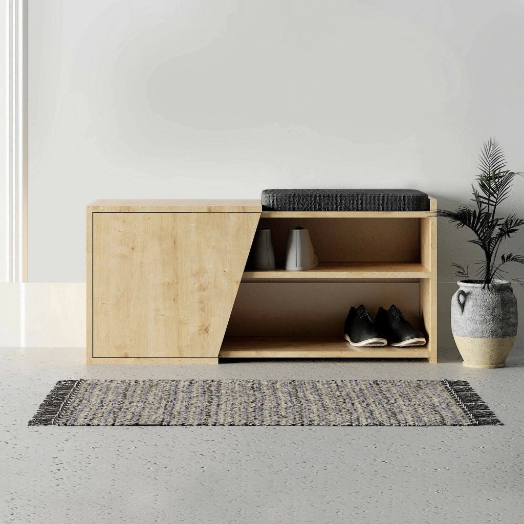 Mobile Portascarpe Neneng, Scarpiera 06-ago Paia, 104x47x37h cm Marrone Quercia