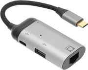 Adattatore USB C a Ethernet RJ45 con PD 65W e USB 2.0 - Adattatore LAN Gigabit Ethernet 10/100/1000Mbps - Compatibile con Mac Pro Air 2019/2018/2017 - Connessione Rapida