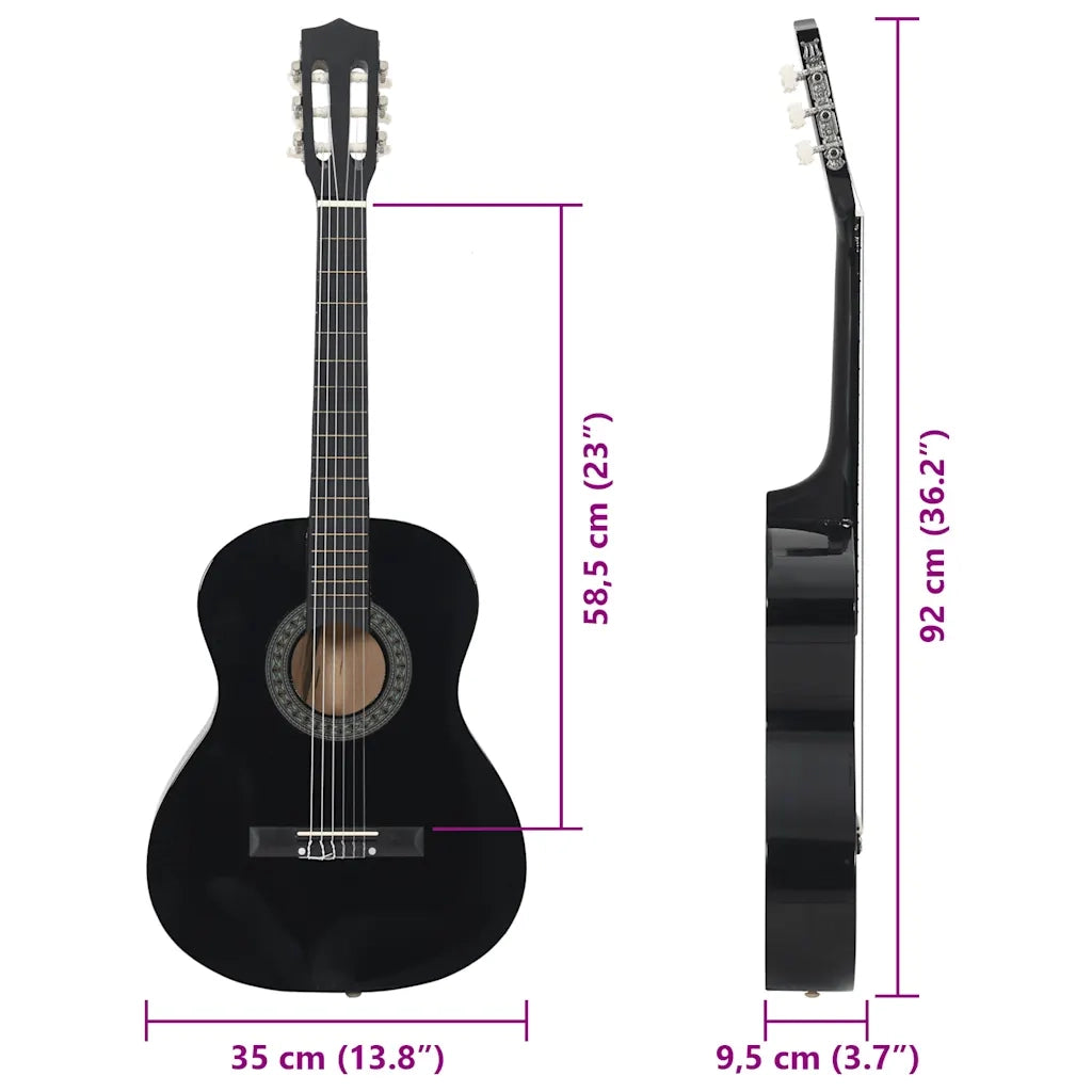 Chitarra Classica per Principianti e Bambini Nera 3/4 36" CFW7474811