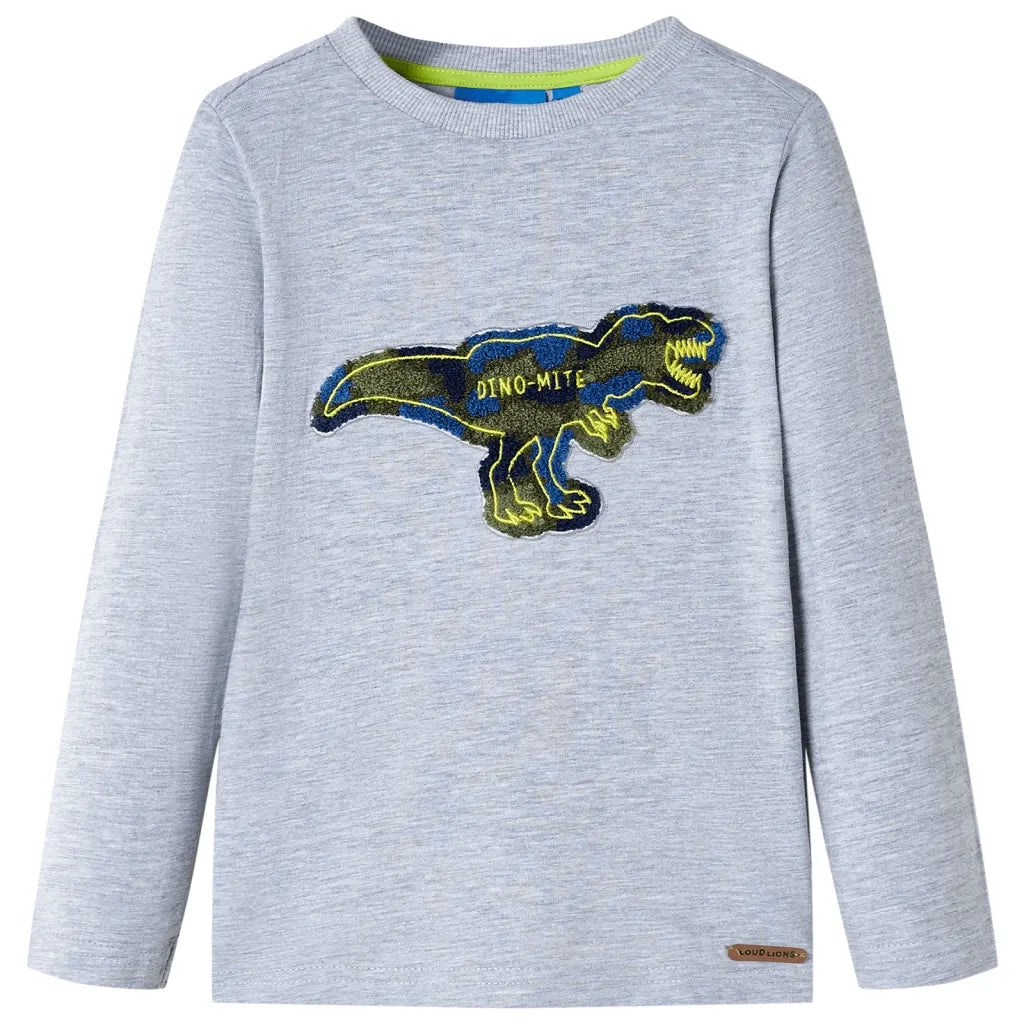 Maglietta Bambino a Maniche Lunghe Grigio MÃ©lange 128