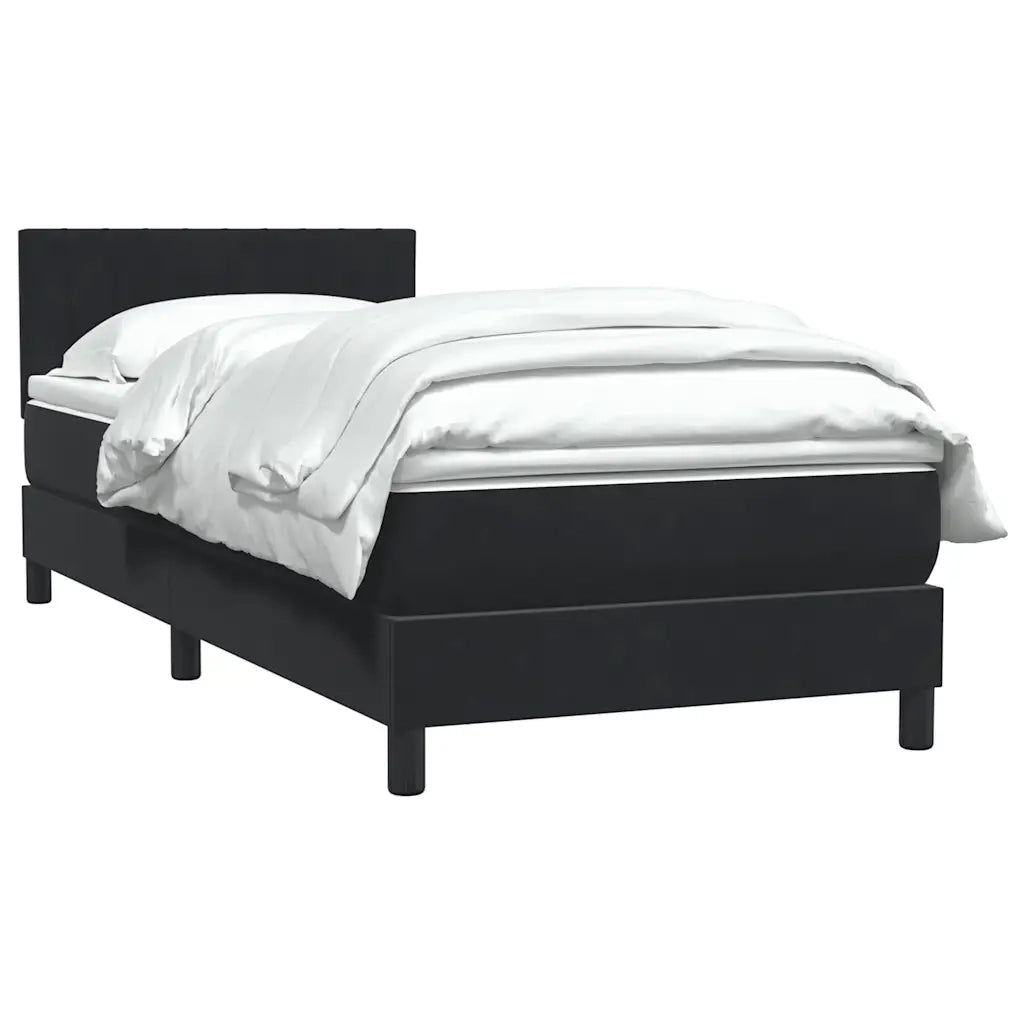 Giroletto a Molle con Materasso Nero 90x210 cm in Velluto 3316385