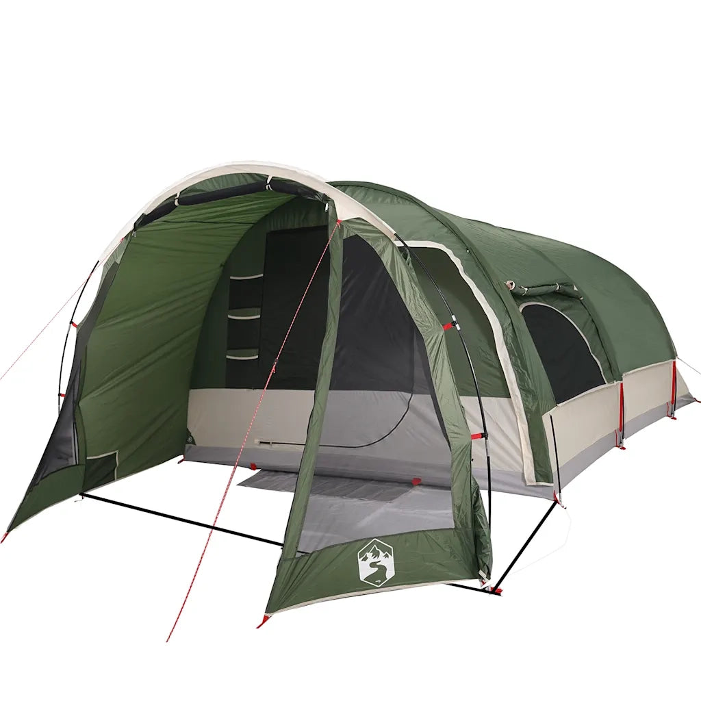 Tenda Familiare a Tunnel per 8 Persone Verde Impermeabile 94734